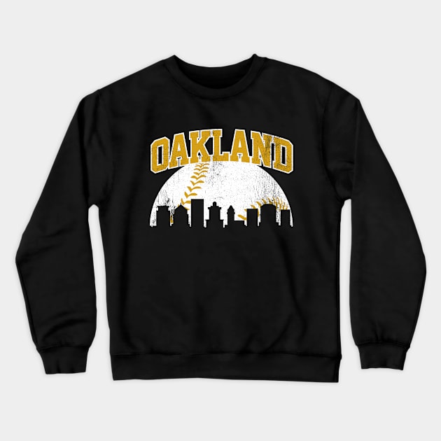 Vintage Oakland Skyline City Gameday Retro Vintage Cali Crewneck Sweatshirt by DetourShirts